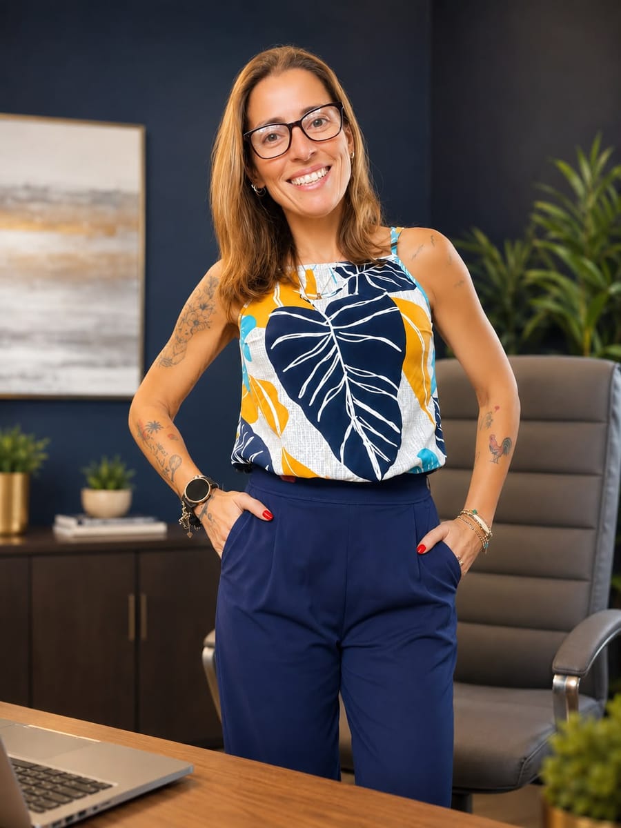 Thais Wise, founder of Wise Cleaning Services, in her office